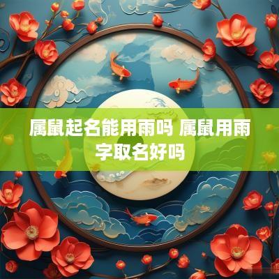 属鼠起名能用雨吗 属鼠用雨字取名好吗