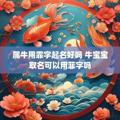 属牛用霏字起名好吗 牛宝宝取名可以用菲字吗