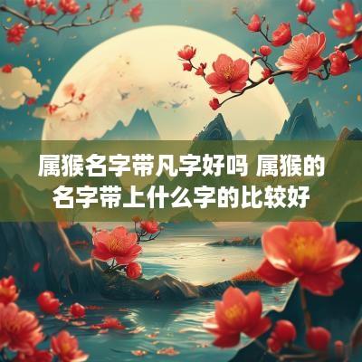 属猴名字带凡字好吗 属猴的名字带上什么字的比较好