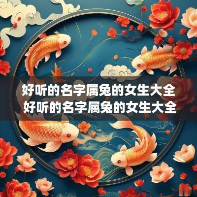 好听的名字属兔的女生大全 好听的名字属兔的女生大全两个字