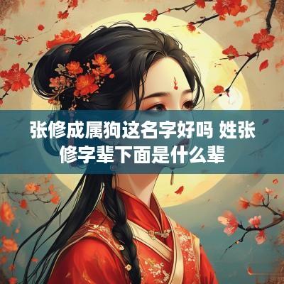 张修成属狗这名字好吗 姓张修字辈下面是什么辈