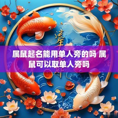 属鼠起名能用单人旁的吗 属鼠可以取单人旁吗