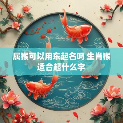 属猴可以用东起名吗 生肖猴适合起什么字