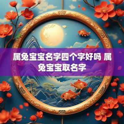 属兔宝宝名字四个字好吗 属兔宝宝取名字