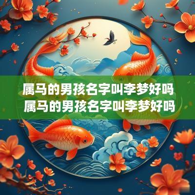 属马的男孩名字叫李梦好吗 属马的男孩名字叫李梦好吗