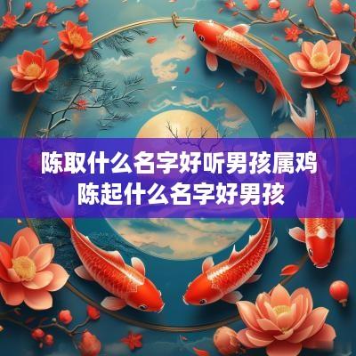 陈取什么名字好听男孩属鸡 陈起什么名字好男孩