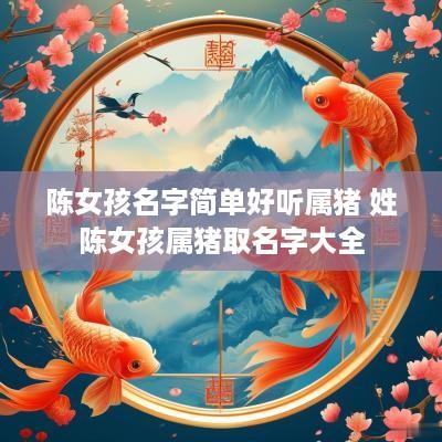 陈女孩名字简单好听属猪 姓陈女孩属猪取名字大全