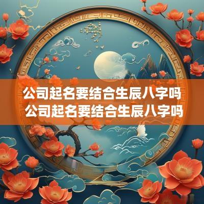 公司起名要结合生辰八字吗 公司起名要结合生辰八字吗为什么