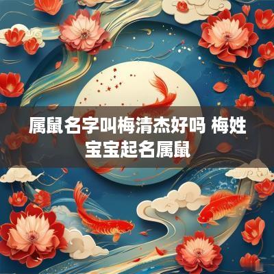 属鼠名字叫梅清杰好吗 梅姓宝宝起名属鼠