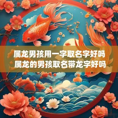 属龙男孩用一字取名字好吗 属龙的男孩取名带龙字好吗