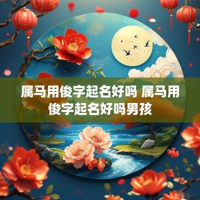 属马用俊字起名好吗 属马用俊字起名好吗男孩