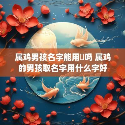 属鸡男孩名字能用莀吗 属鸡的男孩取名字用什么字好