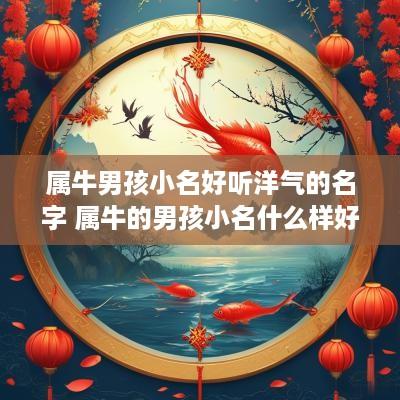 属牛男孩小名好听洋气的名字 属牛的男孩小名什么样好