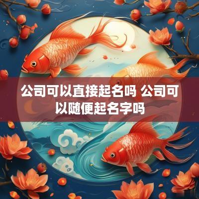公司可以直接起名吗 公司可以随便起名字吗
