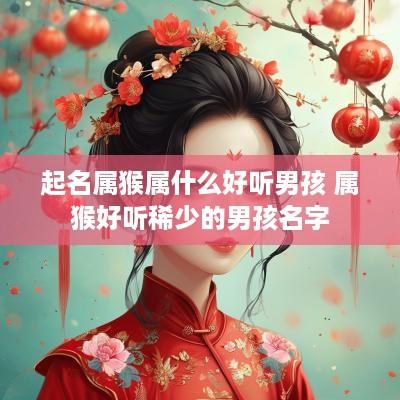 起名属猴属什么好听男孩 属猴好听稀少的男孩名字