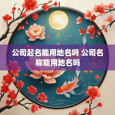 公司起名能用地名吗 公司名称能用地名吗