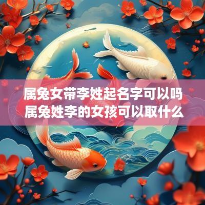 属兔女带李姓起名字可以吗 属兔姓李的女孩可以取什么名字