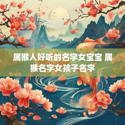属猴人好听的名字女宝宝 属猴名字女孩子名字