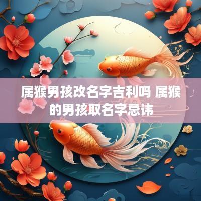 属猴男孩改名字吉利吗 属猴的男孩取名字忌讳