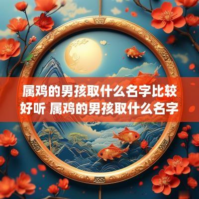 属鸡的男孩取什么名字比较好听 属鸡的男孩取什么名字比较好听点