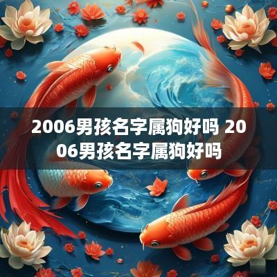 2006男孩名字属狗好吗 2006男孩名字属狗好吗