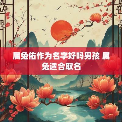 属兔佑作为名字好吗男孩 属兔适合取名