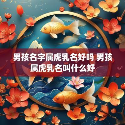 男孩名字属虎乳名好吗 男孩属虎乳名叫什么好