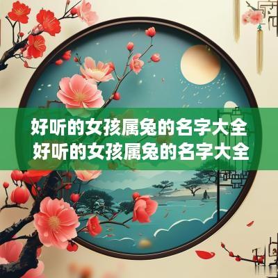 好听的女孩属兔的名字大全 好听的女孩属兔的名字大全可爱