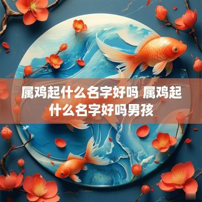 属鸡起什么名字好吗 属鸡起什么名字好吗男孩