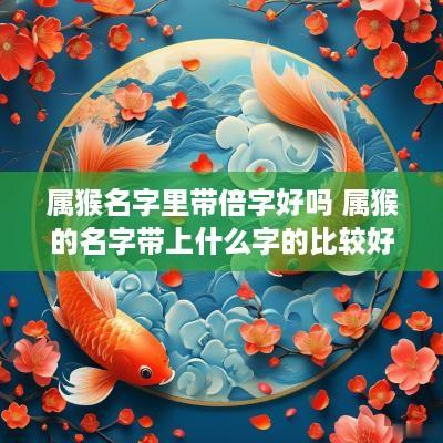 属猴名字里带倍字好吗 属猴的名字带上什么字的比较好