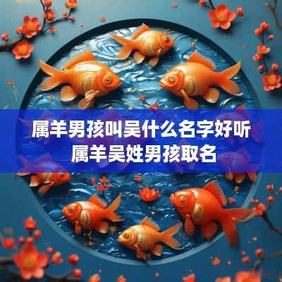 属羊男孩叫吴什么名字好听 属羊吴姓男孩取名
