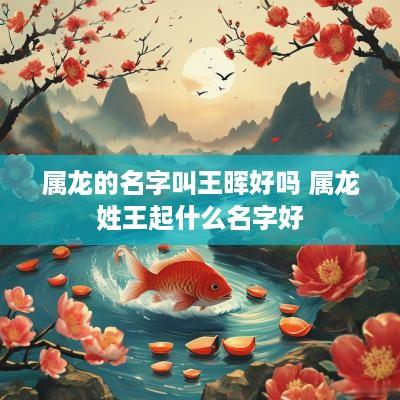 属龙的名字叫王晖好吗 属龙姓王起什么名字好
