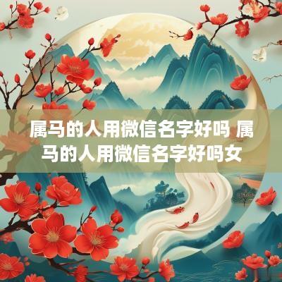 属马的人用微信名字好吗 属马的人用微信名字好吗女