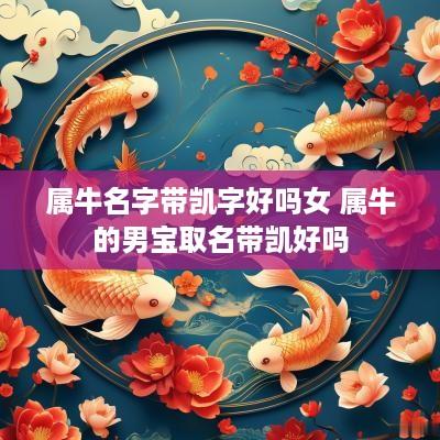 属牛名字带凯字好吗女 属牛的男宝取名带凯好吗