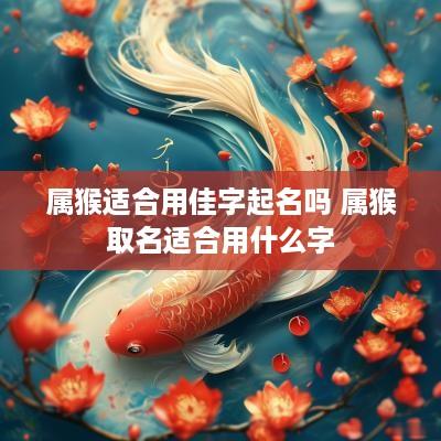 属猴适合用佳字起名吗 属猴取名适合用什么字