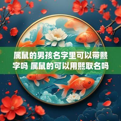 属鼠的男孩名字里可以带熙字吗 属鼠的可以用熙取名吗