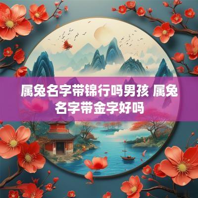 属兔名字带锦行吗男孩 属兔名字带金字好吗