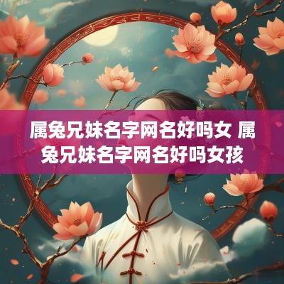 属兔兄妹名字网名好吗女 属兔兄妹名字网名好吗女孩