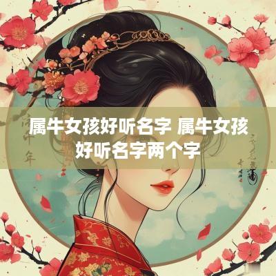 属牛女孩好听名字 属牛女孩好听名字两个字