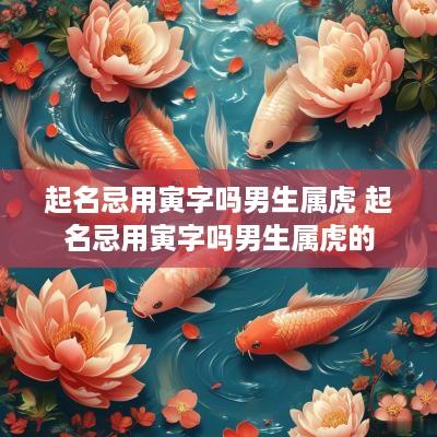 起名忌用寅字吗男生属虎 起名忌用寅字吗男生属虎的