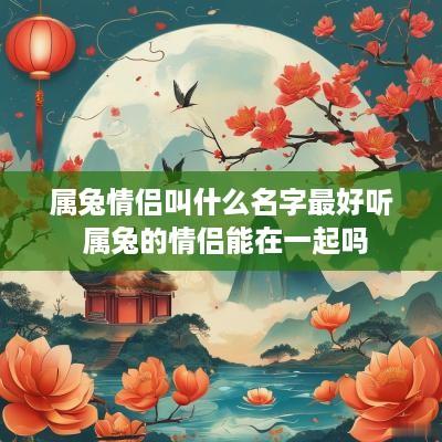 属兔情侣叫什么名字最好听 属兔的情侣能在一起吗
