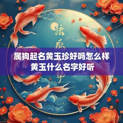 属狗起名黄玉珍好吗怎么样 黄玉什么名字好听