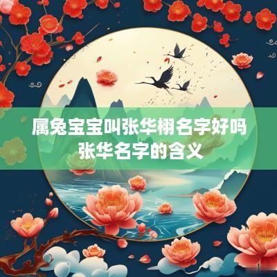 属兔宝宝叫张华栩名字好吗 张华名字的含义