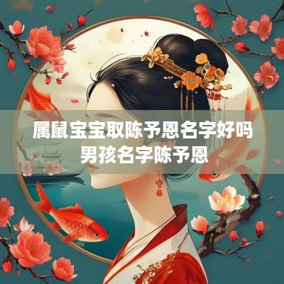 属鼠宝宝取陈予恩名字好吗 男孩名字陈予恩