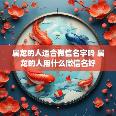 属龙的人适合微信名字吗 属龙的人用什么微信名好