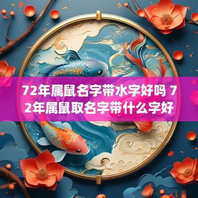 72年属鼠名字带水字好吗 72年属鼠取名字带什么字好