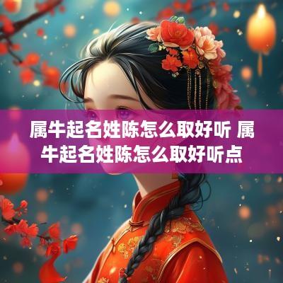 属牛起名姓陈怎么取好听 属牛起名姓陈怎么取好听点