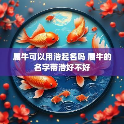 属牛可以用浩起名吗 属牛的名字带浩好不好