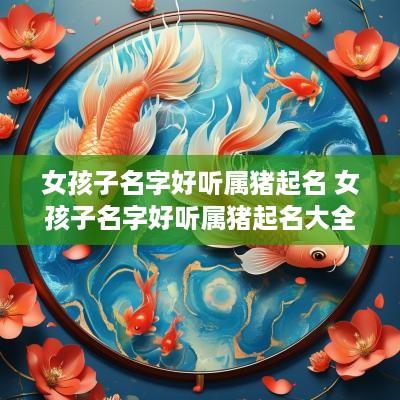 女孩子名字好听属猪起名 女孩子名字好听属猪起名大全