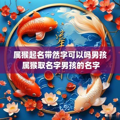 属猴起名带然字可以吗男孩 属猴取名字男孩的名字